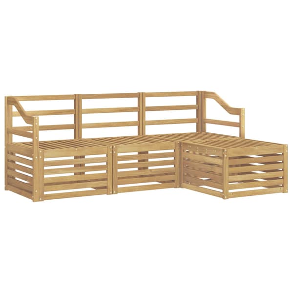 Utomhussoffset 4 pcs Vit Massivt Akaciaträ