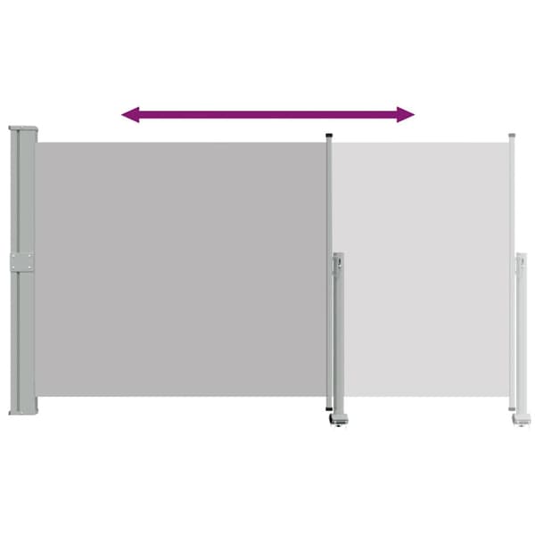 Infällbar sidomarkis 140 x 300 cm grå