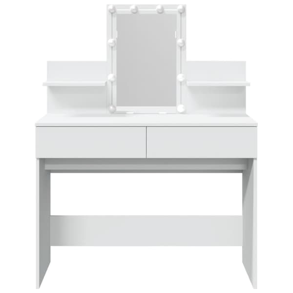 Sminkbord med LED vit 100x40x130 cm