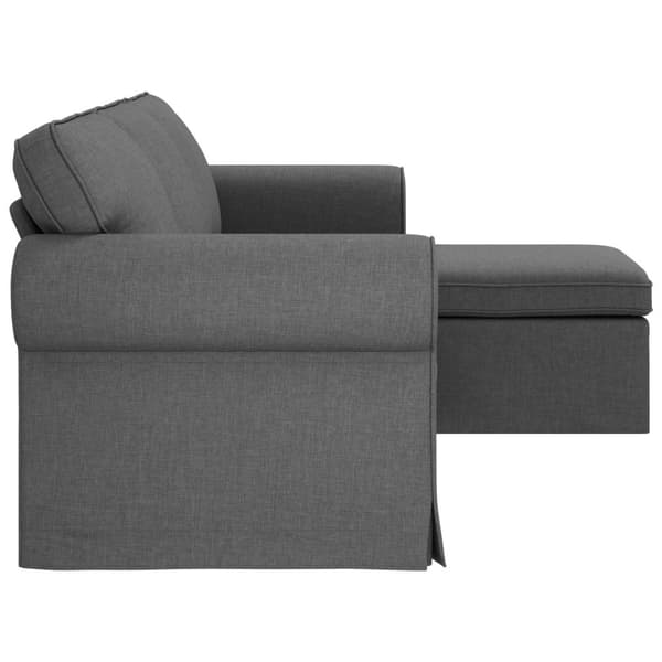 Soffa Mörkgrå 215 x 138 x 80 cm tyg