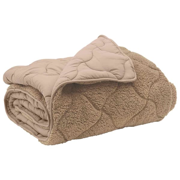 Vinter Täcke Taupe 200 x 220 cm Mikrofiber och Teddyfleece