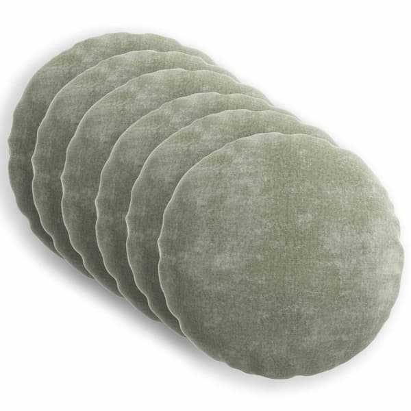 Kuddöverdrag 6 st HEERLEN Grön Ø 40 cm Chenilletyg