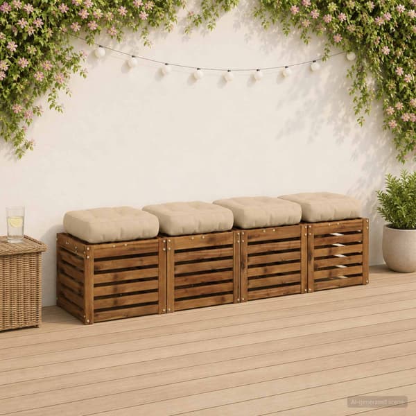4-delade Sittdynor VIANEN 4 st 100% Polyester Gräddvit