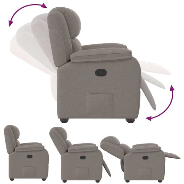 Reclinerfåtölj taupe tyg