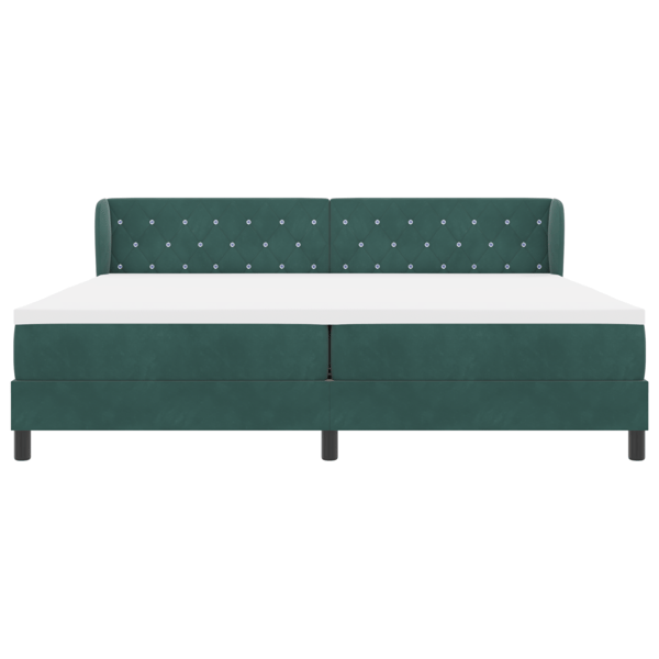 Bäddfjäder med madrass Mörkgrön 200 x 200 cm Sammet