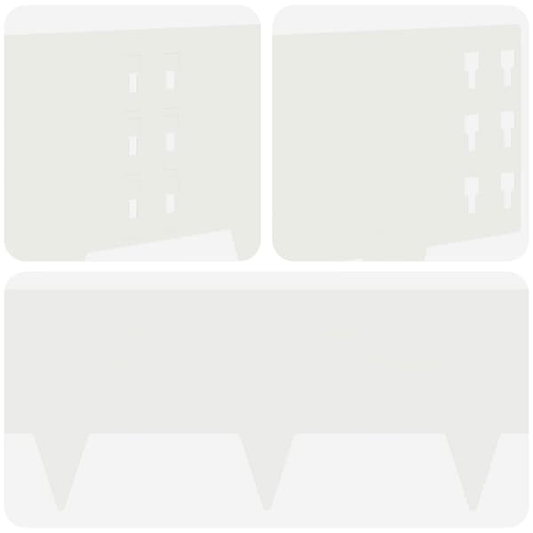 Kant för gräsmatta 10 pcs 100 x 25 cm Stål Vit