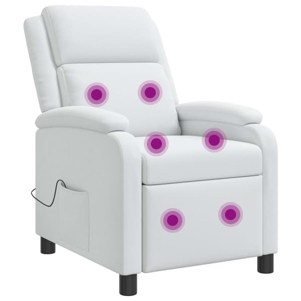 Massagefåtölj Vit Tyg