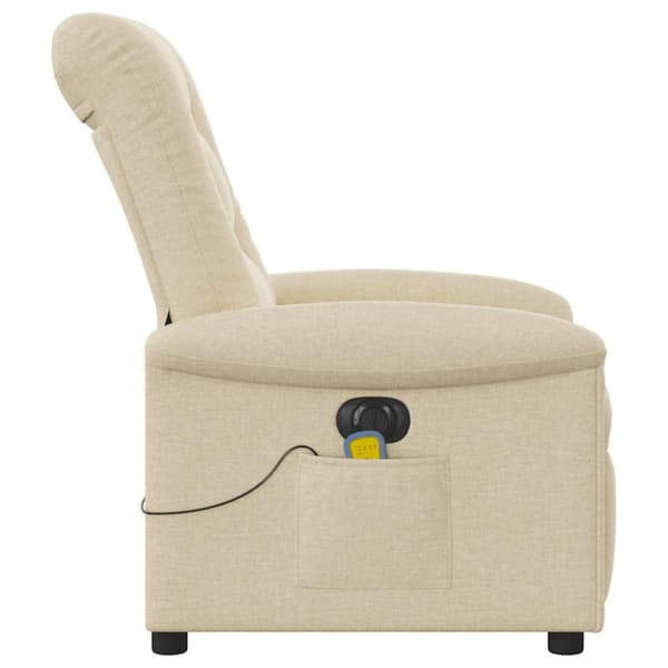 Elektrisk massagefåtölj gräddvit tyg