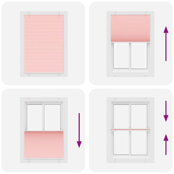 Plisserad persienn rosa 95x100 cm tyg bredd 94,4 cm polyester