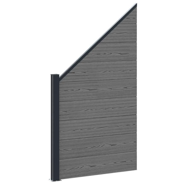 Stängselpanel 6 pcs WPC och aluminium Grå
