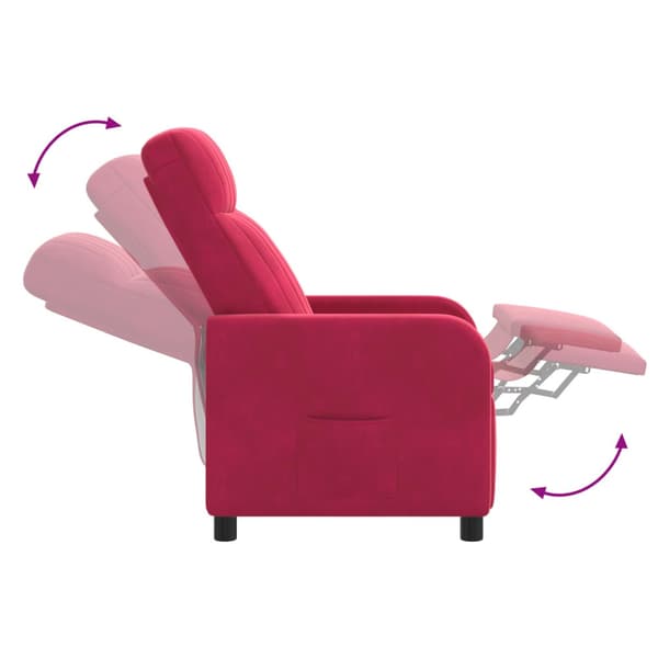 Recliner Vinröd Sammet (V)