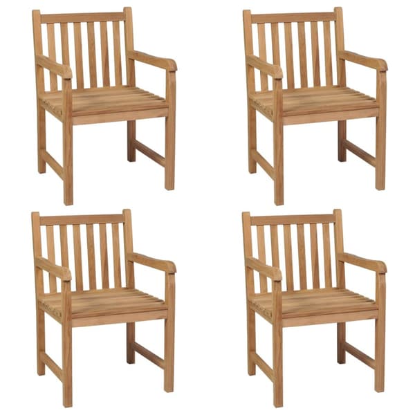 Trädgårdsstolar med gråa dynor 4 st massiv teak