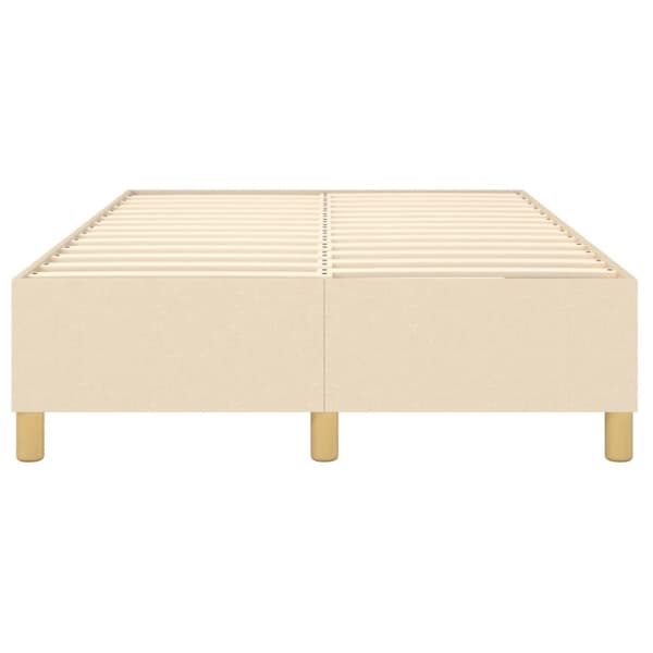 Boxspring-sängram gräddvit 120x200 cm tyg