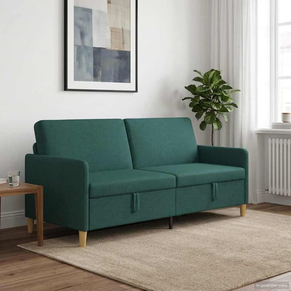 Soffa med förvaring Mörkgrön 192 x 78 x 87 cm Polyester