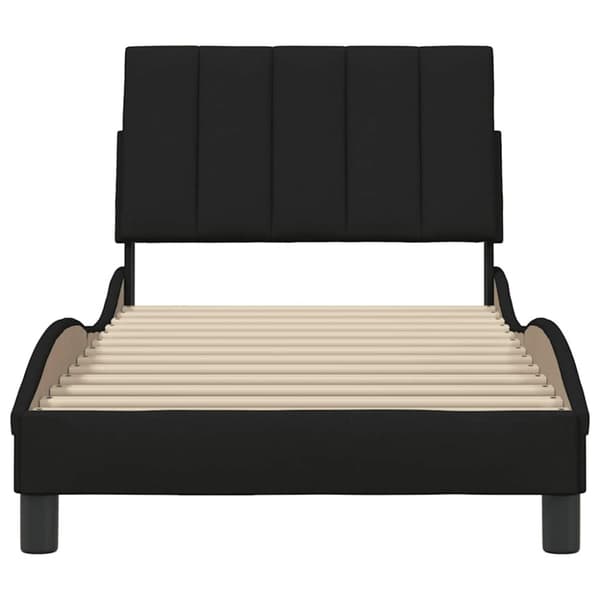 Bed Frame without Mattress "Hanko" Black 90x200 cm Fabric