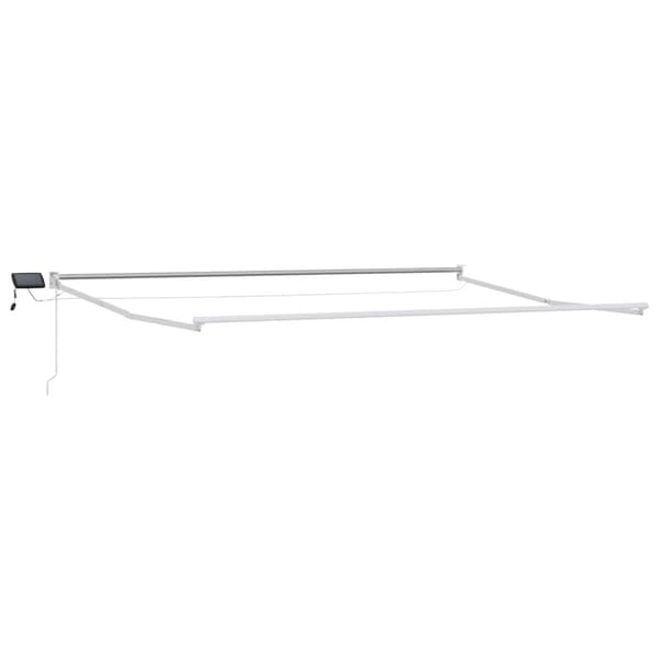 Manuell utdragbar markis med LED-lampor 5 x 3 m