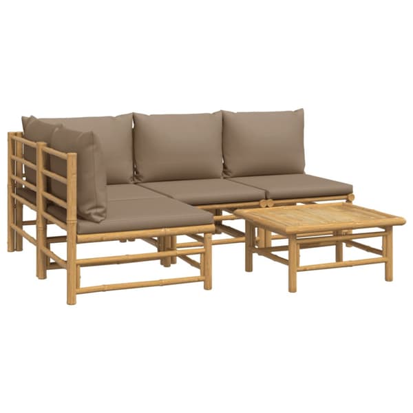 Loungegrupp 5 delar taupe dynor bambu