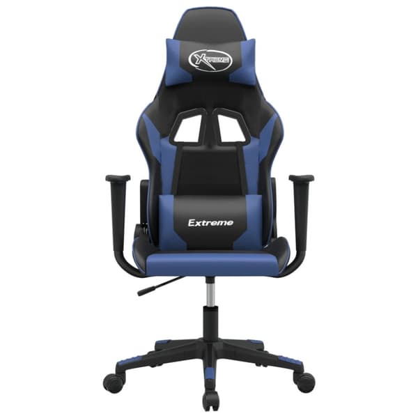 Gamingstol svart och blå konstläder