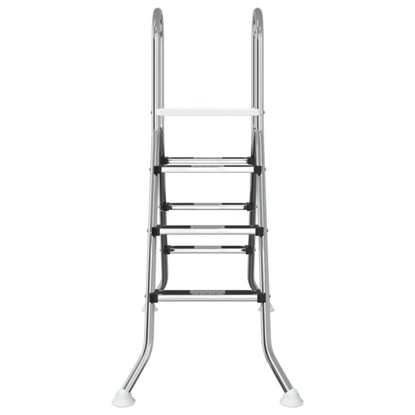 Stege för ovanmarkspool 100 cm 3-Step Rostfritt Stål 304 Silver