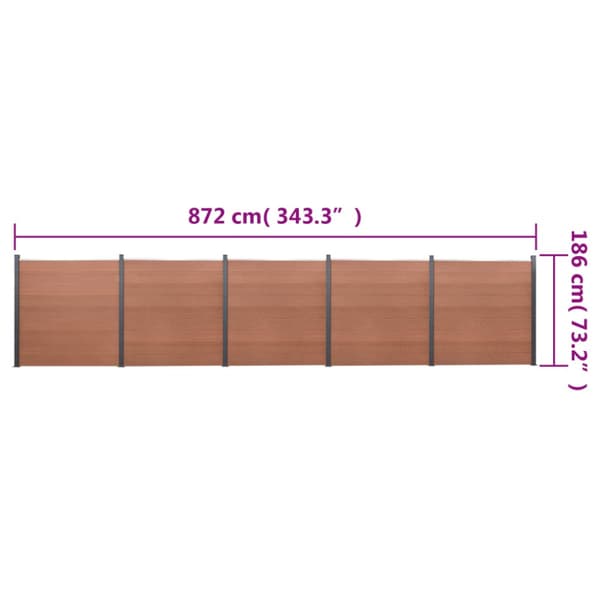 Staketpanel brun 872x186 cm WPC
