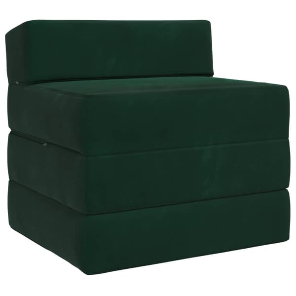 Fällbar Soffbed Mörkgrön 200 x 70 x 10 cm Sammet