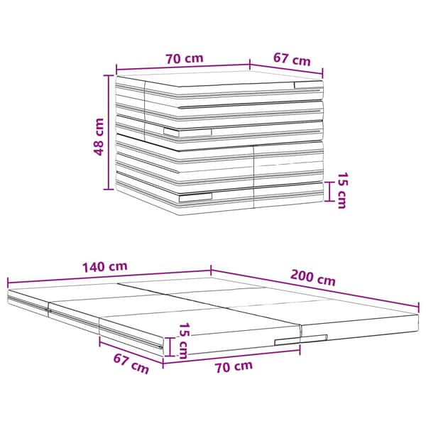Fällbar Soffbed 140 x 67 x 45 cm Blå