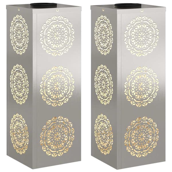 Solar LED Stig Ljus 2 pcs Silver Rostfritt stål
