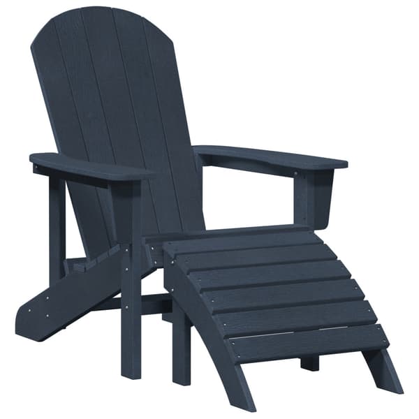 Trädgård Stol 3 pcs Marinblå polyeten