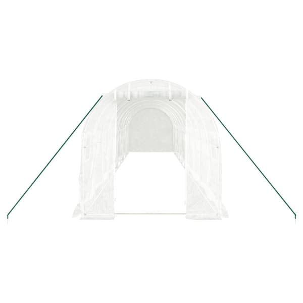 Växthus med stålram vit 20 m² 10x2x2 m