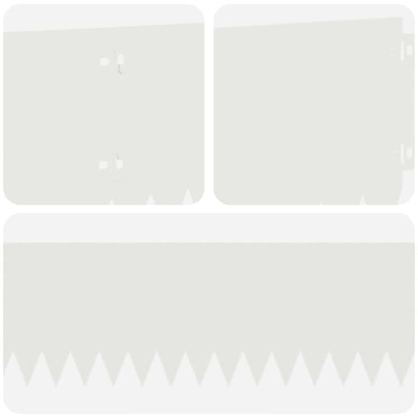 Kant för gräsmatta 10 pcs 103 x 20 cm Stål Vit