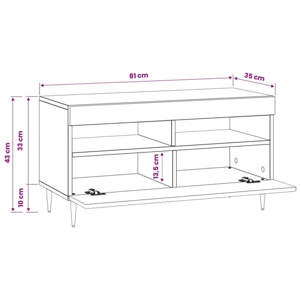 LED TV-skåp Vit Konstruerat trä