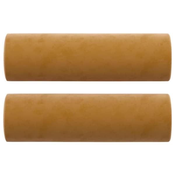 Prydnadskuddar 2 st brun Ø15x50 cm sammet