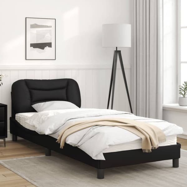 Bed Frame with LED without Mattress "Hvar" Black 90x200 cm