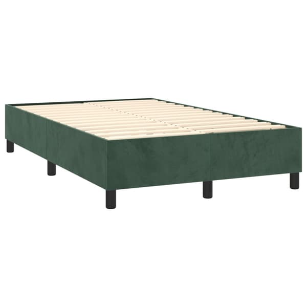 Boxspring-sängram mörkgrön 120x200 cm sammet