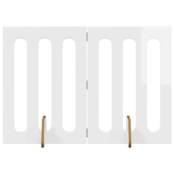 Fällbar husdjursgrind 2 pcs Högblank Vit 100,5 x 38 x 70 cm