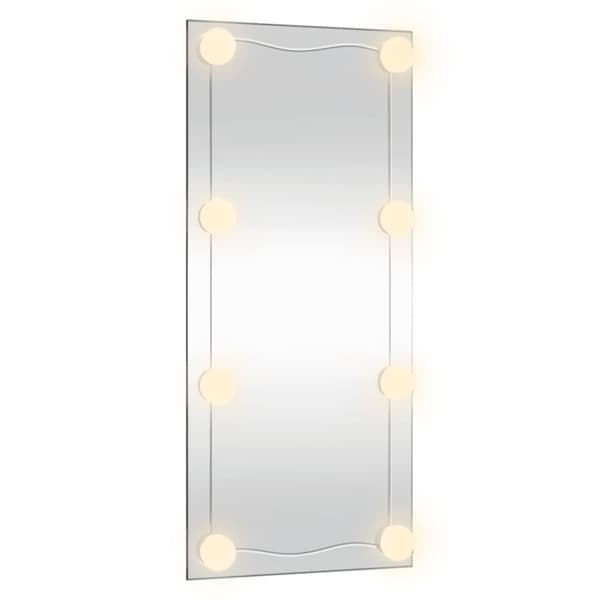 Väggspegel med LED-belysning 50x100 cm glas rektangulär