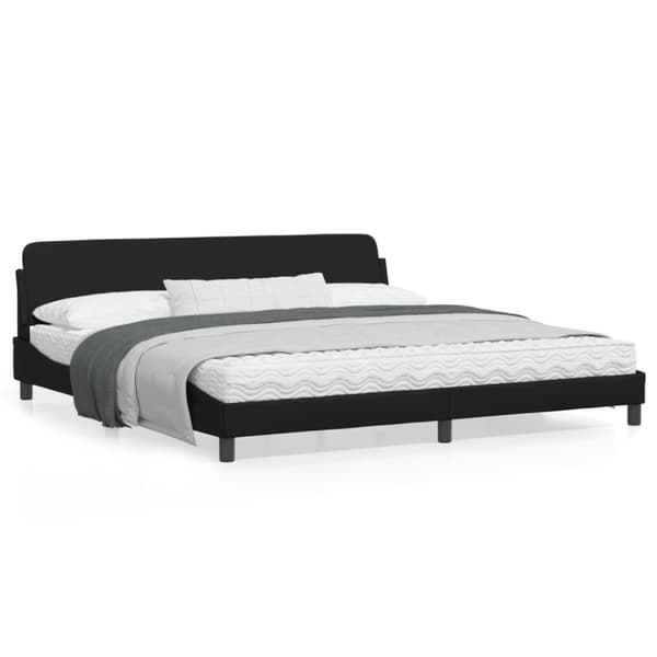 Bed Frame "Dover" Black 200x200 cm Faux Leather