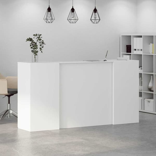Receptionsdisk vit 200x50x103,5 cm konstruerat trä