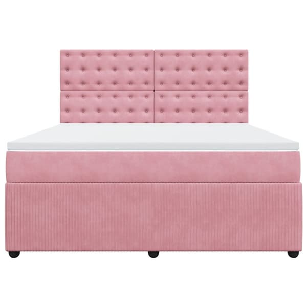 Ramsäng med madrass rosa 180x200 cm sammet