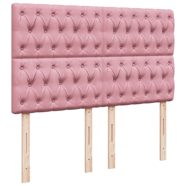 Ramsäng med madrass rosa 160x200 cm sammet