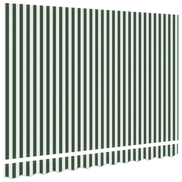 Markisväv Grön och Vit 3,5 x 2,5 m Polyester