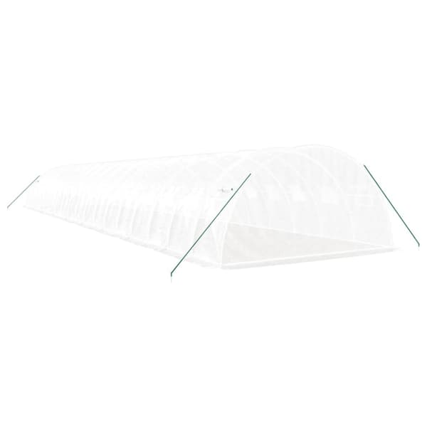 Växthus med stålram vit 72 m² 18x4x2 m