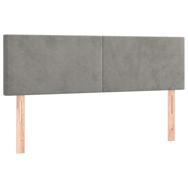 Ramsäng med madrass ljusgrå 140x200 cm sammet