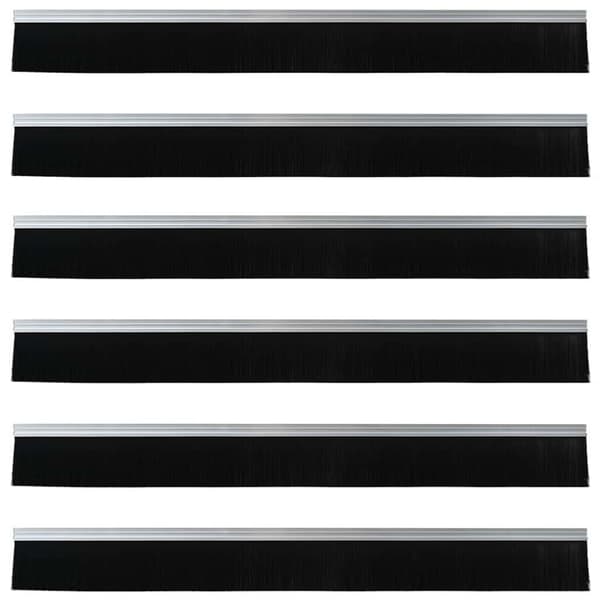 Självhäftande dörrborstlist 6 pcs Silver 100 cm