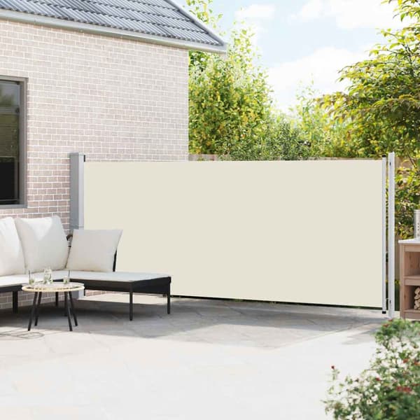 Infällbar sidomarkis 600x160 cm gräddvit