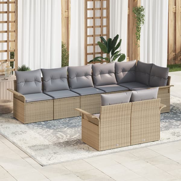 Trädgårdsoffset 8 st Beige konstrotting