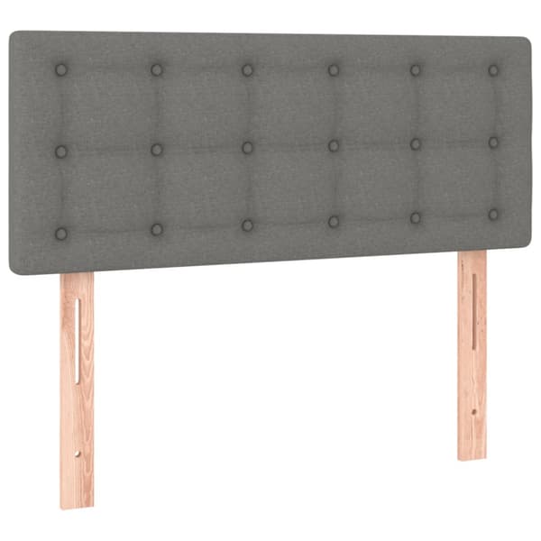 Ramsäng med madrass & LED mörkgrå 120x190 cm tyg