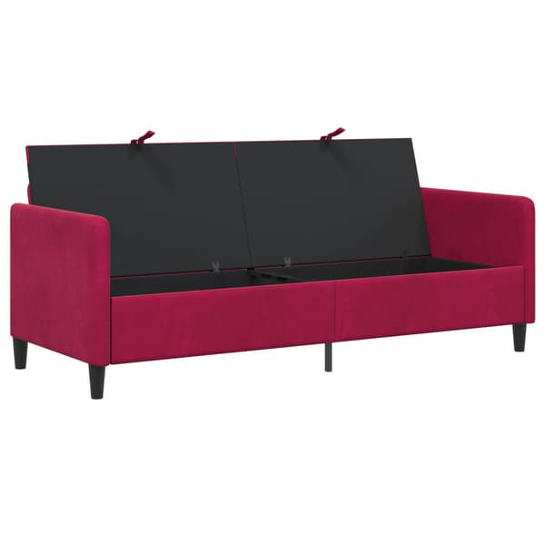 Soffa med förvaring Vinröd 192 x 78 x 87 cm Polyester