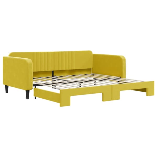 Dagbädd utdragbar gul 100x200 cm sammet