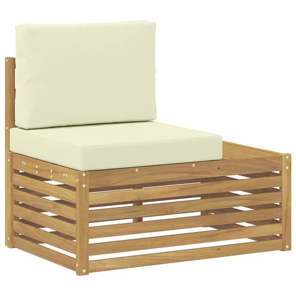 Utomhussoffset med kudde Vit 59 x 59 x 37 cm Polyester